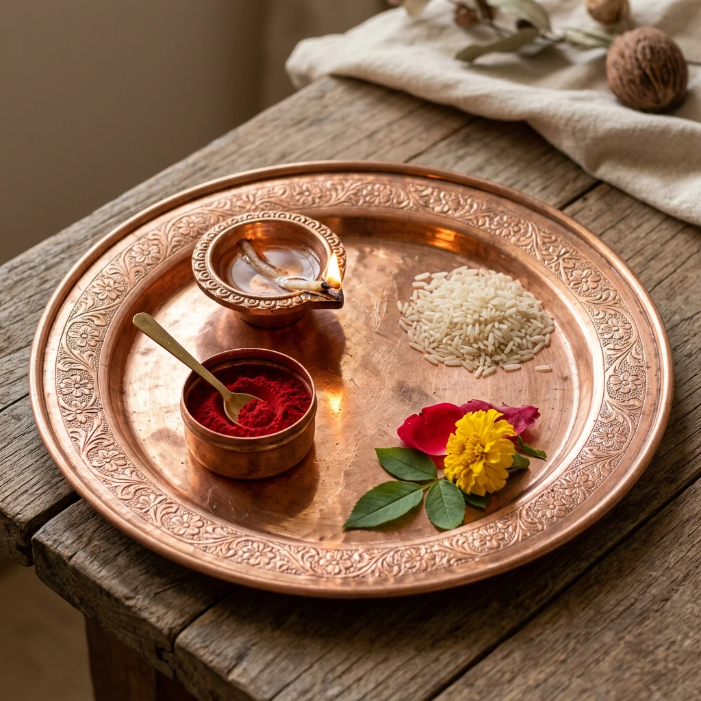 Copper Puja Thali