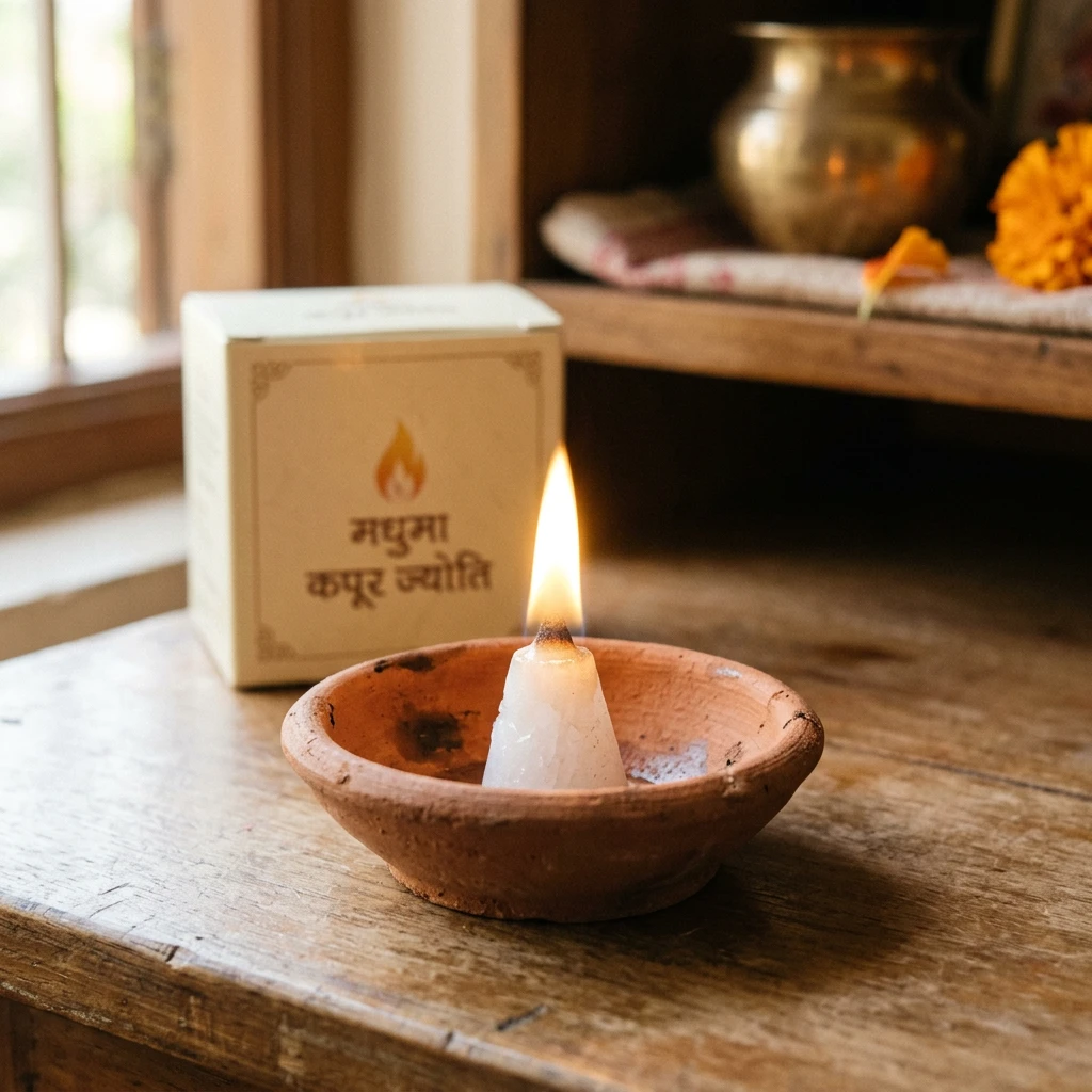 Madhuma Kapoor Jyoti – 30-Minute Camphor/Kapoor Cones for Puja & Aarti | 30 Cones — image 2